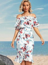 NWT GUESS By Marciano Bon Voyage Off-Shoulder Dress Size M  