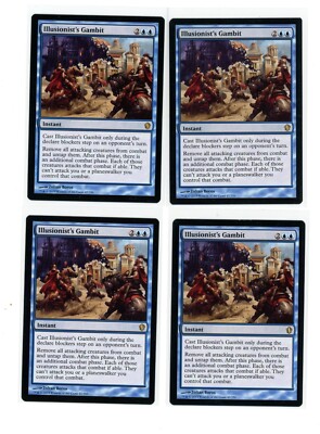 4X Illusionist's Gambit X4 - Commander 2013 Magic MTG Playset - (3)NM (1)MP