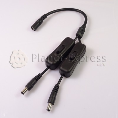 Conector cable Jack DC 2 conectores macho con interruptor+1 hembra Tira led CCTV | eBay