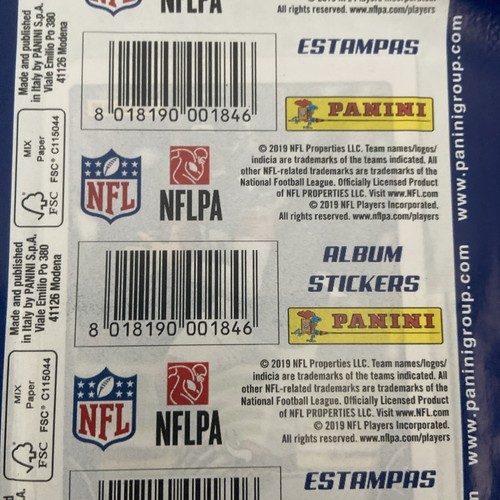x50 Panini NFL 2019 Sticker Packs (50 Karten 250 Sticker) - Bild 3 von 3