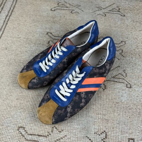 Coach Trainers Blue Brown Orange Size Eur 40.5 Uk 7 - Picture 2 of 8