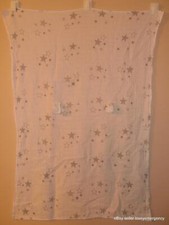 aden  anais 100 Cotton Muslin Baby Car seat Canopy White w/ Gray Stars