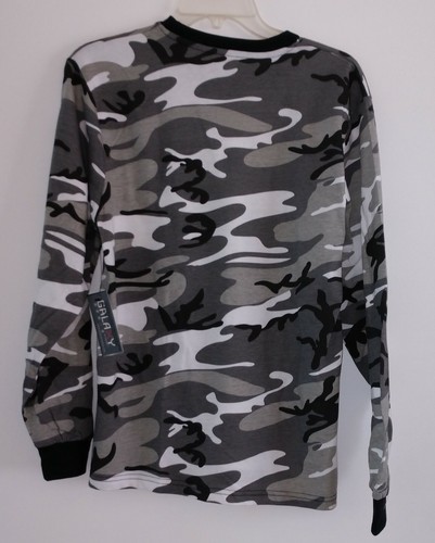 Camiseta térmica gris camuflaje para hombre manga larga mezcla de algodón top pequeña nueva con etiquetas - Imagen 10 de 12