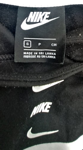 Nike Girls Cropped Black Large Front Logo Hooded Sweatshirt - UK Size S - Picture 5 of 11