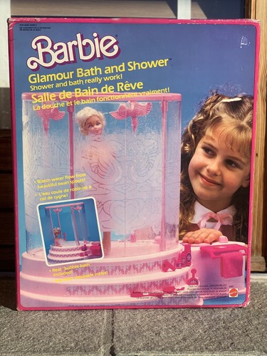 Barbie Glamour Bath & Shower Salle De Bain Bath Tube Ref 2552 1985 - Afbeelding 1 van 11