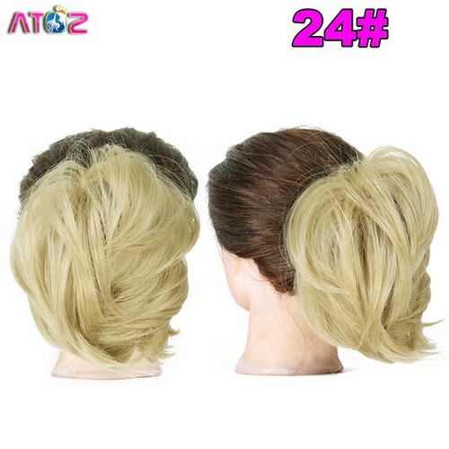 Fasce elastiche per capelli Messy Bun Scrunchie Wrap Chignon ciambella capelli sintetici - Foto 21 di 26