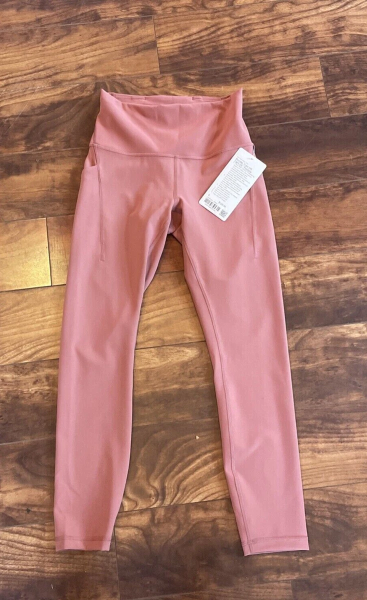 Lululemon Wunder Train HR Crop 23 With Pocket Sz 6 Pink Running