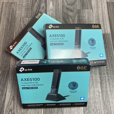 TP-Link AXE5100 Wi-Fi 6E Tri-Band Ultra-Fast Wireless USB Adapter ( Lot Of 3 )