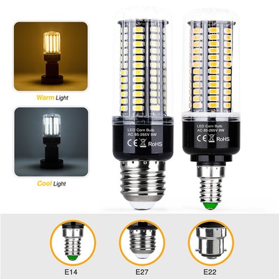 Corn Light E14 B22 LED Bulb Lamp Corn Bulb Aluminum Radiator Lighting Bulb US
