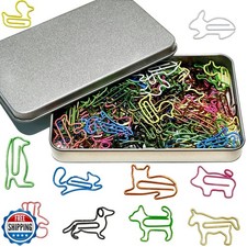 Cute Paper Clips 100 PCS, Animal Shaped Paperclips Assorted Color