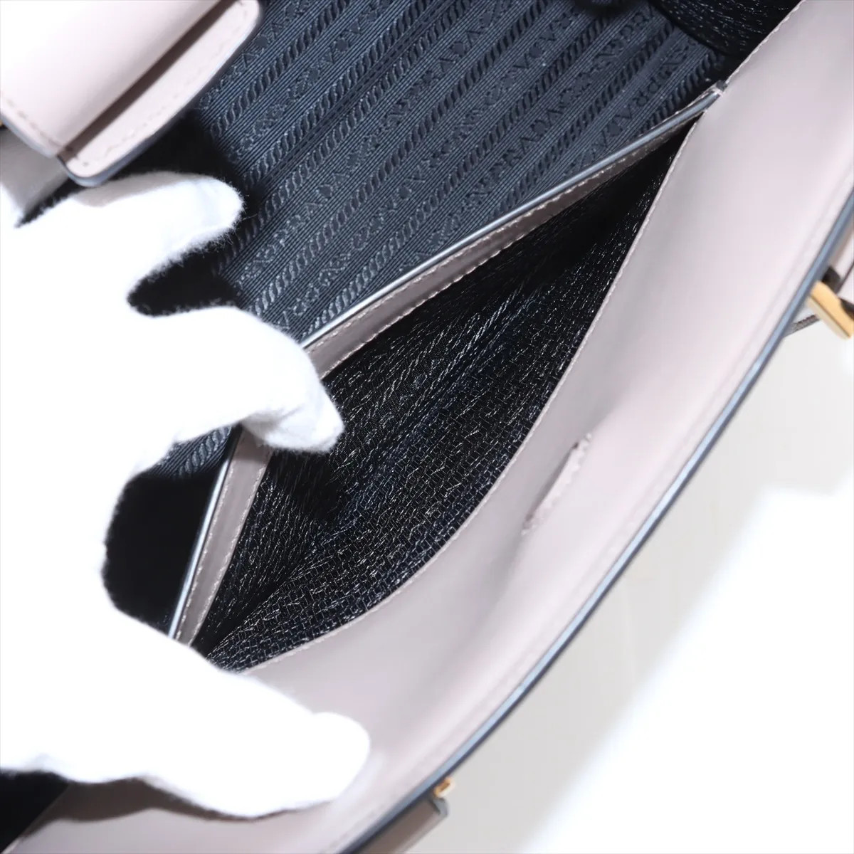 Prada Saffiano Leather 2 Way Handbag Gray 1BA228  thumbnail 10