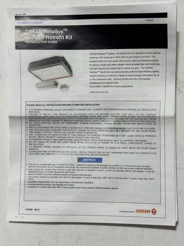 OSRAM/Sylvania LED140RETROFIT750‑T5‑UNV‑DX LED Retrofit Kit 140 W 78941 120‑277V - Picture 18 of 22