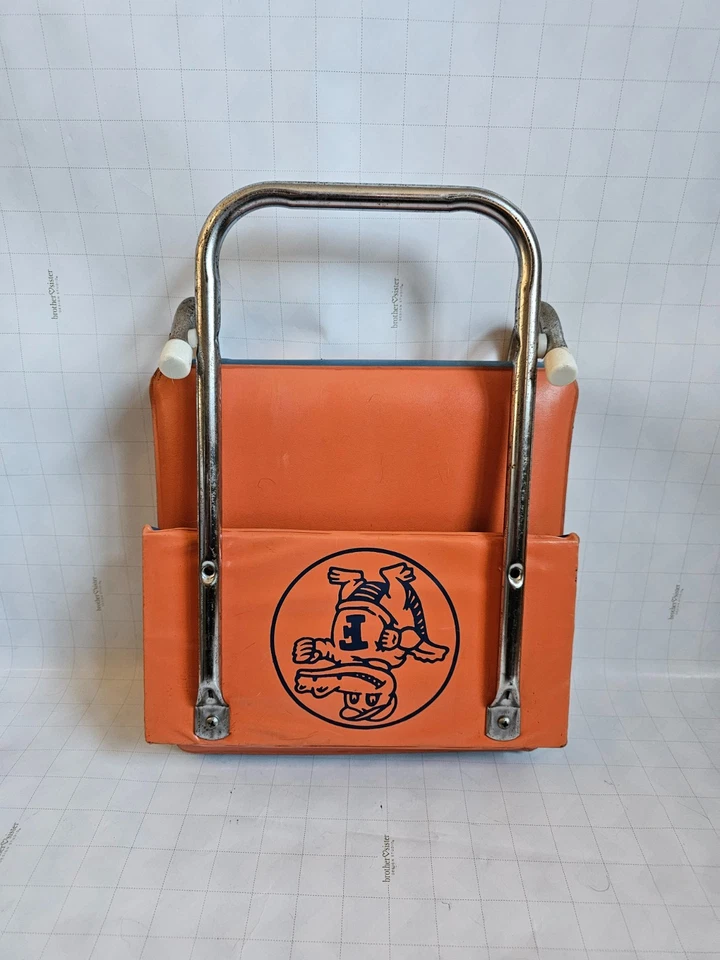 老式佛罗里达大学鳄鱼折叠体育场座椅橙色和蓝色 — 第 2/4 张图片