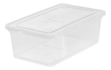 6 Qt. Plastic Storage Bins with Lids, Clear, Stackable Totes Containers