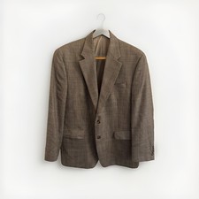 Lauren Ralph Lauren Vtg Houndstooth Plaid 100 Wool Blazer Suit Coat Size 42R