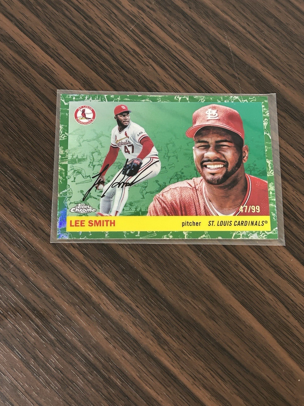 2025 Topps Chrome Platinum Anniversary Lee Smith Toile White/Green /99