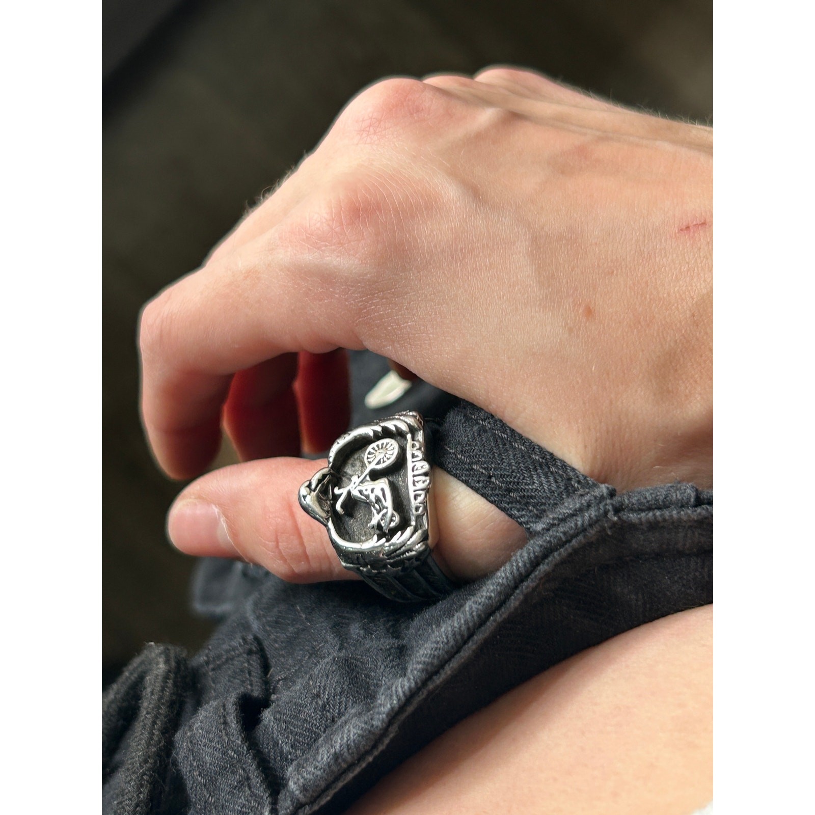 harley davidson eagle frame biker ring - image 1