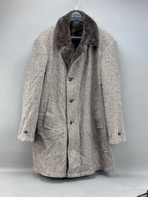 Vintage Fidelity Outerwear USA Mens Gray Herringbone Wool Coat Size 46