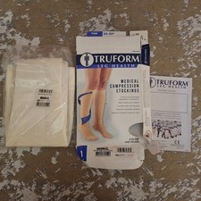 TruForm Medical Compression Stockings Size XL 8865WH White Firm 20-30 Below Knee