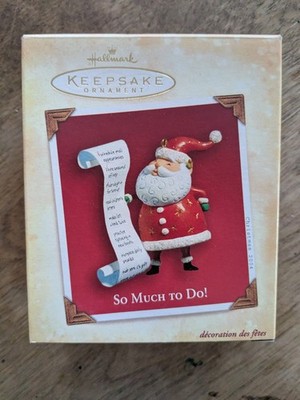 Hallmark 2004 Keepsake Ornament So Much to Do, Santa and His List W/ Box NEW