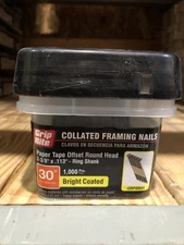 Grip-Rite Framing Nails 2-3/8” x .113” Ring Shank Paper Offset Round Bright