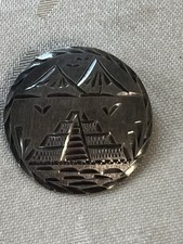 De colección. Pirámide maya azteca de plata de ley Mts. Broche Hecho En México DF 925