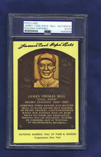 James Cool Papa Bell Negro League Baseball Autographed HOF Plaque Postcard PSA