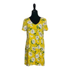 Forever 21 vibrant yellow floral casual summer mini dress size Small