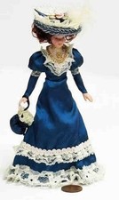 Puppenhaus viktorianische Dame im blauen Kleid Maßstab 1:12 Miniatur D tumdee