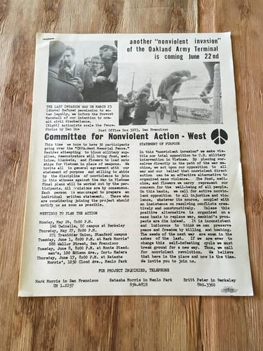 OAKLAND ARMY TERMINAL INVASION 22.06.65 CNVA-WEST Poesie Gary Snyder Gene Fowler