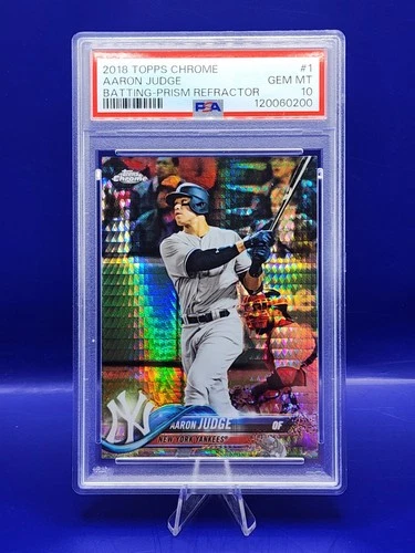 💎 2018 Topps Chrome Aaron Judge Batting Prism Refractor PSA 10 GEM MT 💎