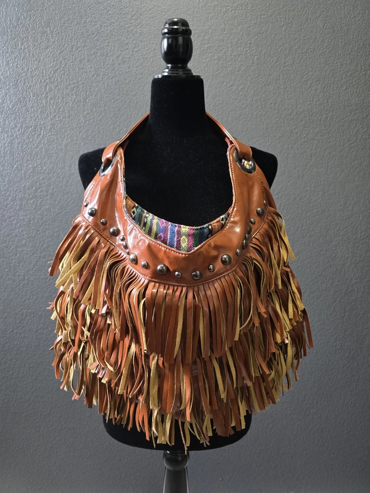 Bolso de Hombro Vintage Y2K Nila Anthony Boho Flecos Festival con Bolso para Monedas Adorable Foto 3 de 4