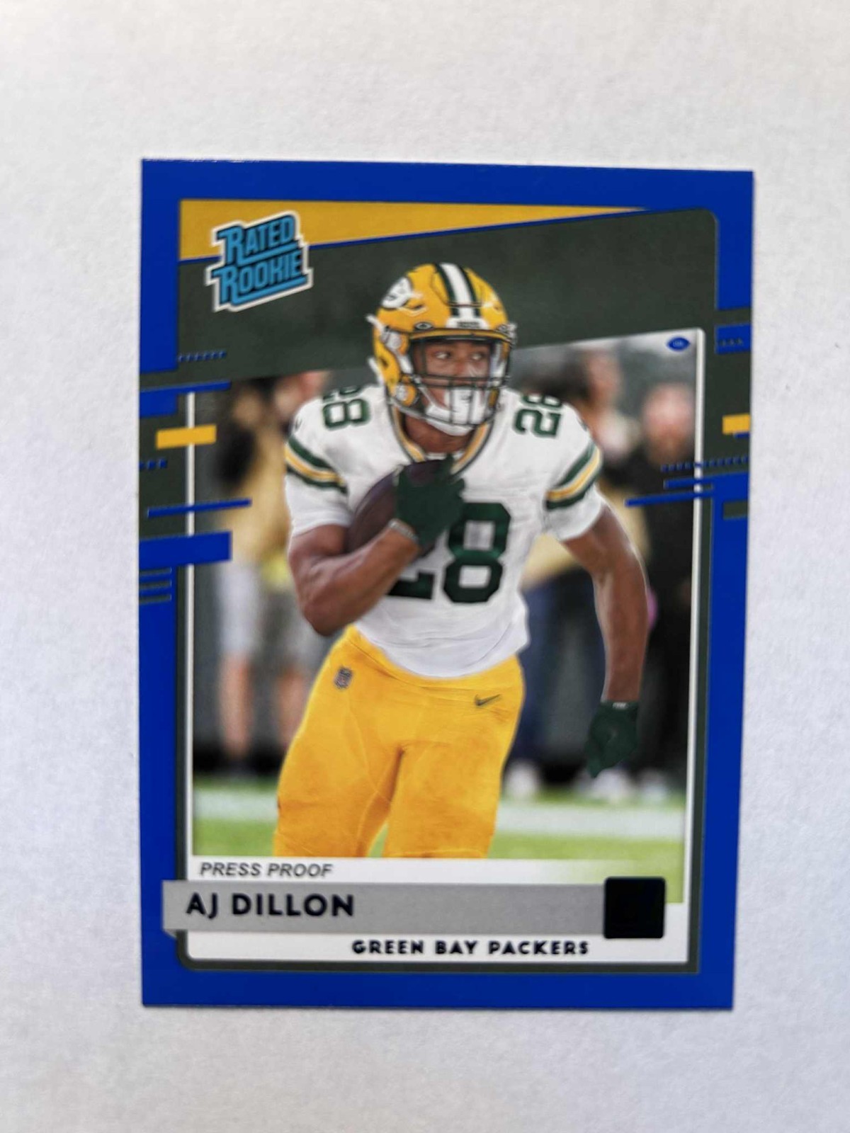 AJ Dillon RC, Press Proof Blue #324 - 2020 Panini Donruss