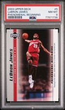 2003 Upper Deck Lebron James Phenomenal Beginning #5 RC PSA 8 NM-MT HoF Mint New