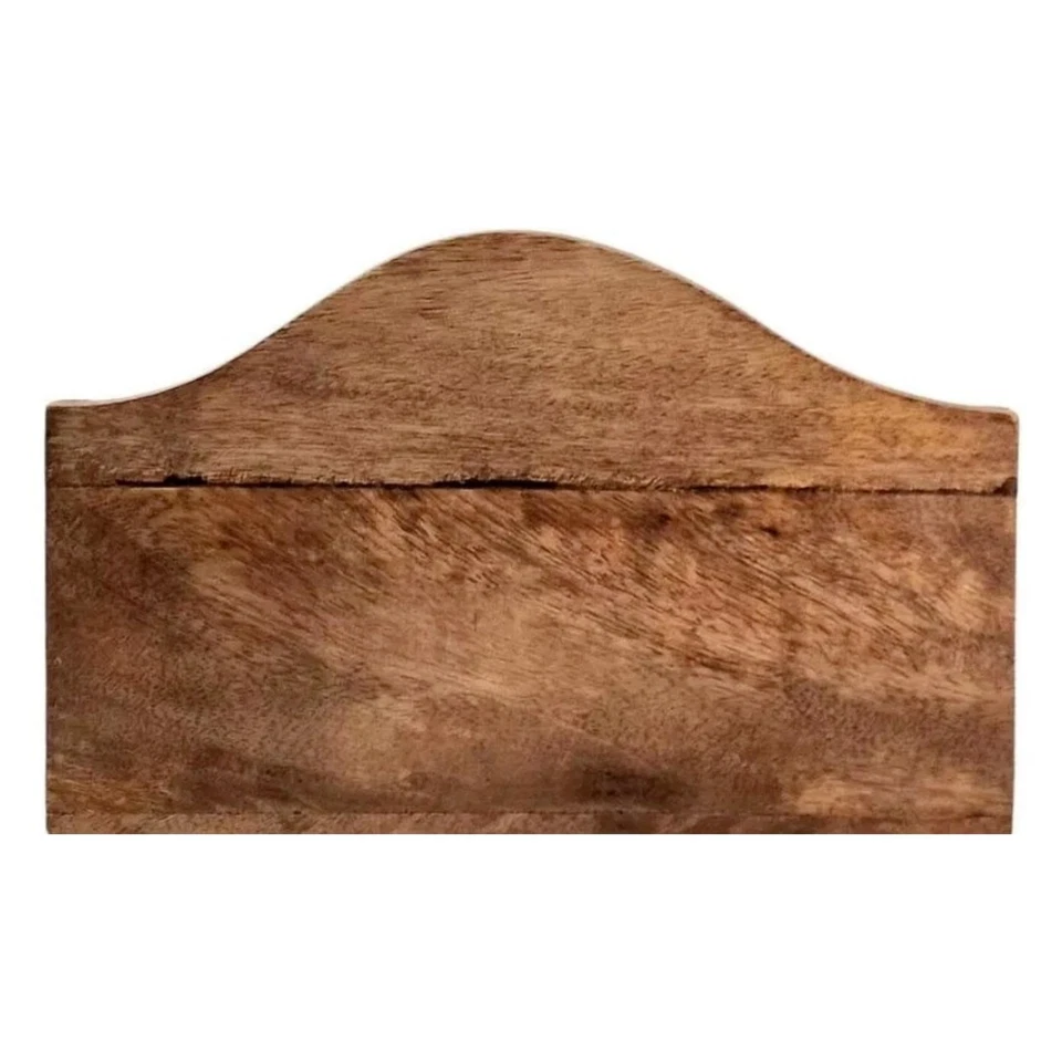 Mango Wood Letter Rack with Heart Design Rustic Mail Organizer Valentine Home - Image 4 of 4