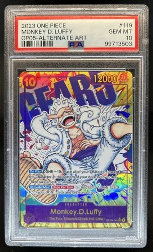 2023 One Piece New Era Monkey.D.Luffy Secret Rare Alt Art #OP05-119 PSA 10