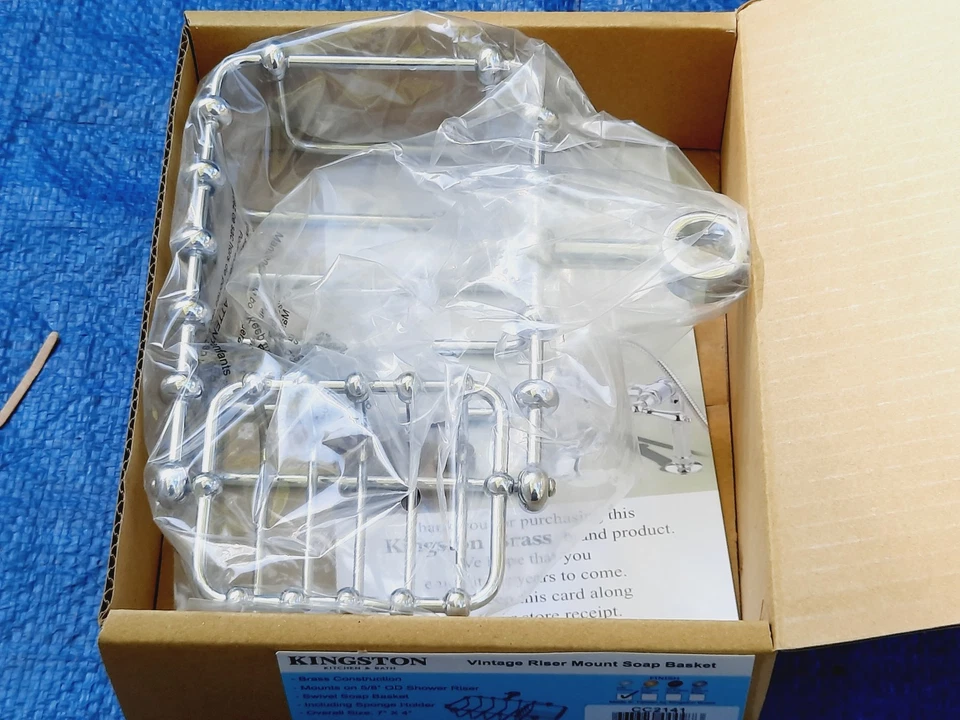 Kingston Brass CC2141 7-Inch Riser Mount Soap Basket for Clawfoot Tubs, Chrome - Image 3 of 4