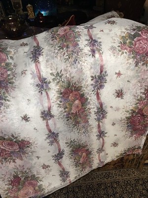 Glynda Turley Rose Rhapsody Semi Sheer Window Scarf 59x200 Custom made