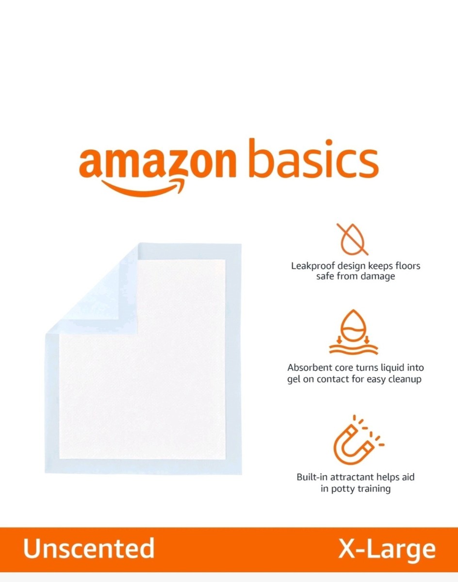 Amazon Basics XL 60 Dog and Puppy Training Pads, 5-Layer