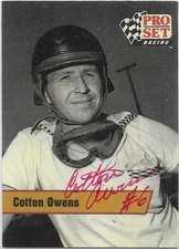 1991 Pro Set LEGENDS Cotton Owens AUTOGRAPH AUTO - Nascar