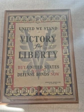 Anheuser-Busch World War II Defense Bonds Poster Presidents Victory Cardboard