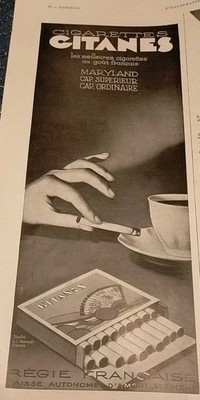 REKLAME ZIGEUNER ZIGARETTEN GOUT FRANCAIS EVENTAIL VON 1931 FRANZÖSISCHE ANZEIGE PUB 