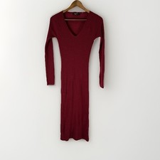 Mak Sweater Women's Medium Ribbed Knit Long-Sleeve Dress Size