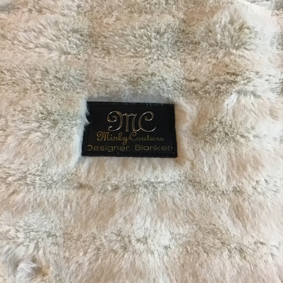 Minky Couture Fuzzy Tote Bag Annie Ripple Blush Large White  - Image 2 of 4