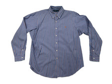Ralph Lauren Polo Long Sleeve Button Up Shirt Men's XL Blue Orange Stripe