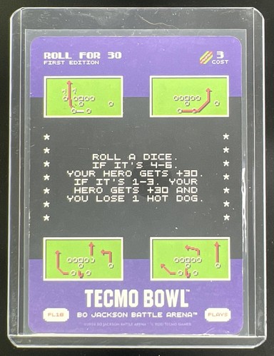 2026 Bo Jackson Battle Arena Tecmo Bowl Roll for 30 Play Card #PL18