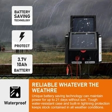 Solar Electric Fence Charger 0.35 Joule Electric Fence Energizer 6 Miles Range