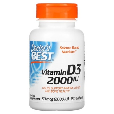 Vitamin D3 2000 IU - 180 weiche Kapseln