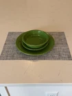 FiestaWare 3 Piece Set - Green Dinner Plate, Soup Bowl, And Salad Plate