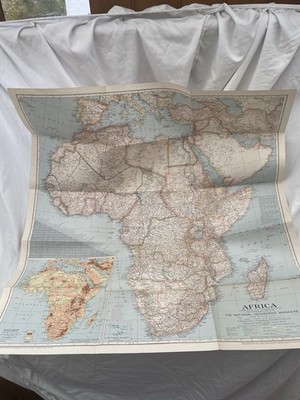 Vintage National Geographic Map Africa February 1943